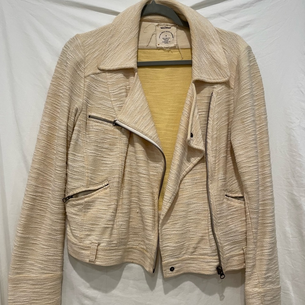 Relaxed butter yellow Moto jacket